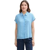Tom Tailor - 1047035 Overhemd - Korte Mouwen - Blauw - Katoen