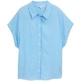 Tom Tailor - 1047035 Overhemd - Korte Mouwen - Blauw - Katoen