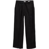 TOM TAILOR TTLEA Wide Leg broek voor dames met linnen aandeel, 14482 - Deep Black, 32W / 32L