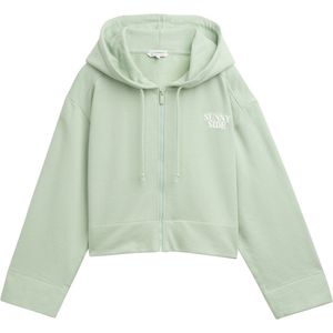 TOM TAILOR DENIM - Sweatvest - Mintgroen - Capuchon - Ritssluiting
