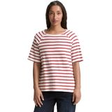 TOM TAILOR T-shirt voor dames, 37838 - Offwhite Deep Red Stripe, XXL