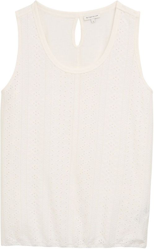 Tom Tailor - Top Fabric Mix - Ajour Mouwloos T-shirt