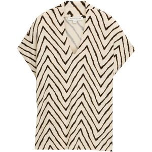 Blouseshirt - Gevoerd - Jersey - All-over Patroon - Normale Pasvorm