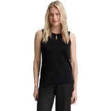 TOM TAILOR - Fabric Mix - T-shirt - Zwart - Katoen