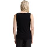 TOM TAILOR - Fabric Mix - T-shirt - Zwart - Katoen