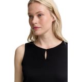 TOM TAILOR - Fabric Mix - T-shirt - Zwart - Katoen