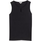 TOM TAILOR - Fabric Mix - T-shirt - Zwart - Katoen