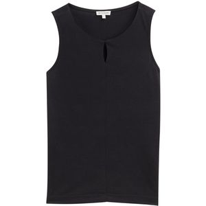 TOM TAILOR - Fabric Mix - T-shirt - Zwart - Katoen