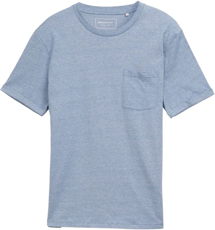 Tom Tailor - T-shirt - Mystical Blue - Heren - Korte Mouwen