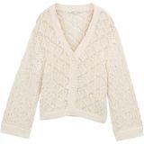 Tailor Denim - Gebreid Damesjack - Effen - Katoenmix - V-hals