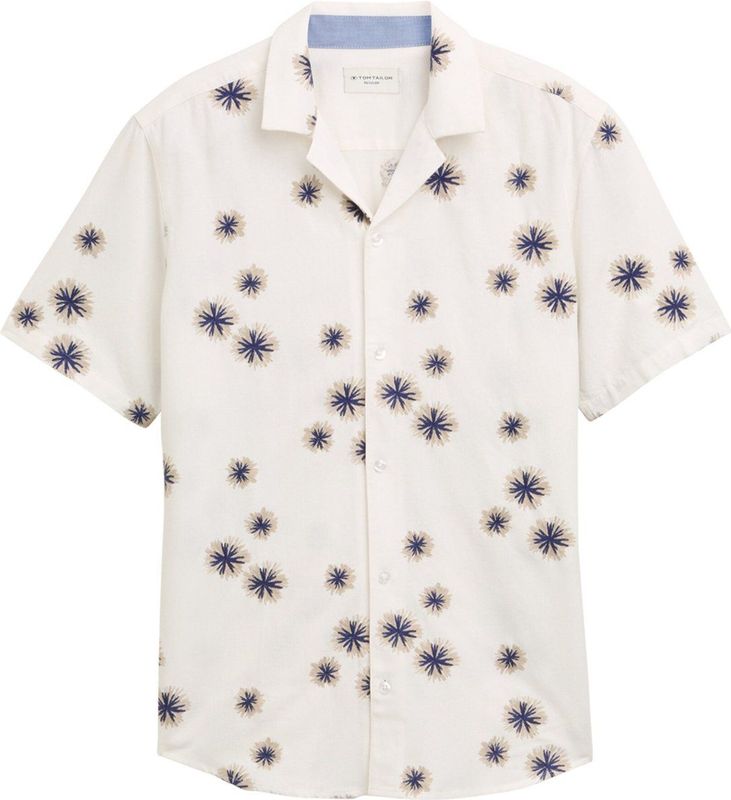 Tom Tailor - Casual Overhemd - Grafische Print - Katoen/Viscose - Korte Mouwen