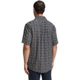 Navy Mosaic Design - Overhemd - Korte Mouwen - Kentkraag