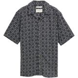 Navy Mosaic Design - Overhemd - Korte Mouwen - Kentkraag