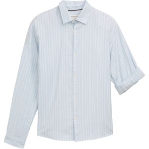 TOM TAILOR DENIM - Overhemd - Lichtblauw/Wit - Comfort Fit - Lange Mouw