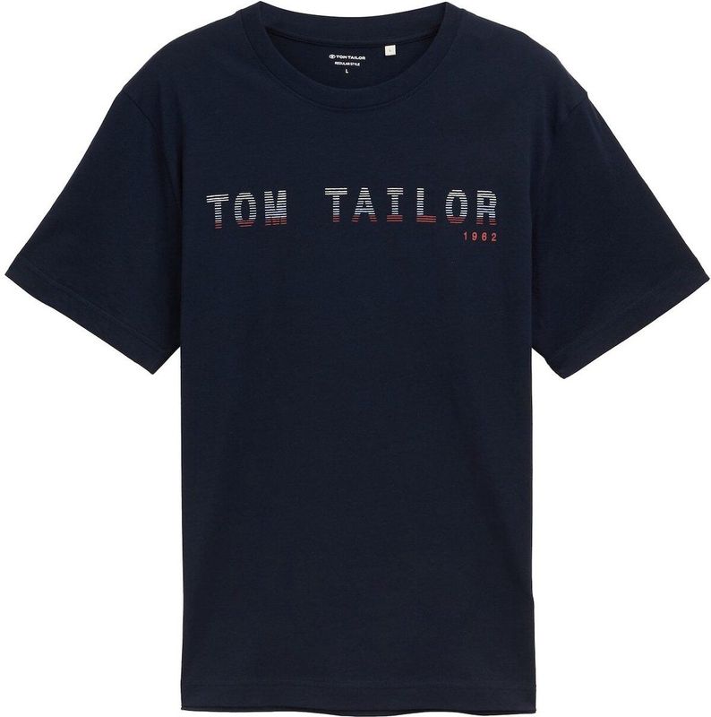 TOM TAILOR - Shirt - Lichtblauw Donkerblauw Rood Wit