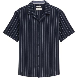 Tom Tailor - Gestreept Overhemd - Blauw - Katoen/Linnen