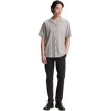 TOM TAILOR Herenhemd met korte mouwen en linnenaandeel, 37923 - Olive White Stripe, XXL