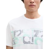 TOM TAILOR - Shirt - Grijs - Mintgroen - Wit