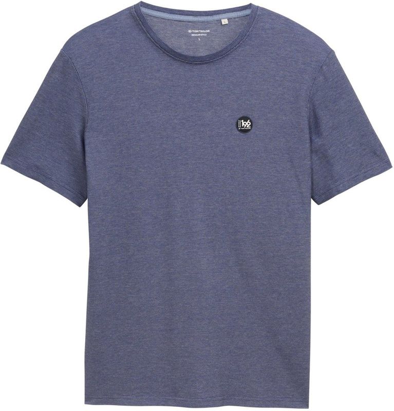 TOM TAILOR - T-shirt - Crest Blue Multi Structure