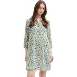 TOM TAILOR DENIM - Blousejurk - Lichtblauw - Korte Mouwen - Bloemenprint