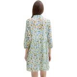 TOM TAILOR DENIM - Blousejurk - Lichtblauw - Korte Mouwen - Bloemenprint
