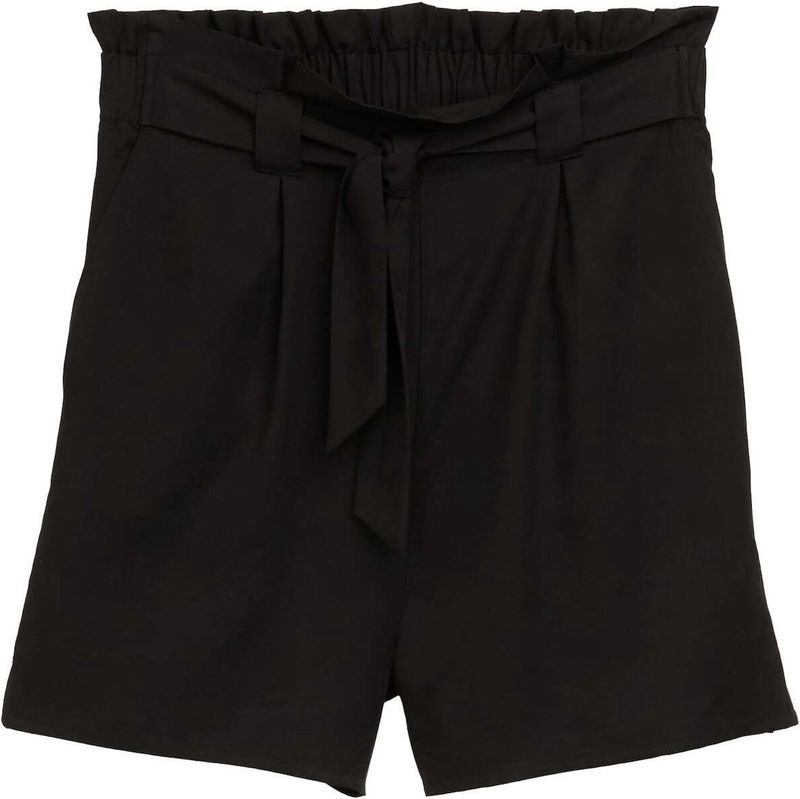 Tom Tailor - Denim Short - Korte Broek - Deep Black - Met Bindstrik