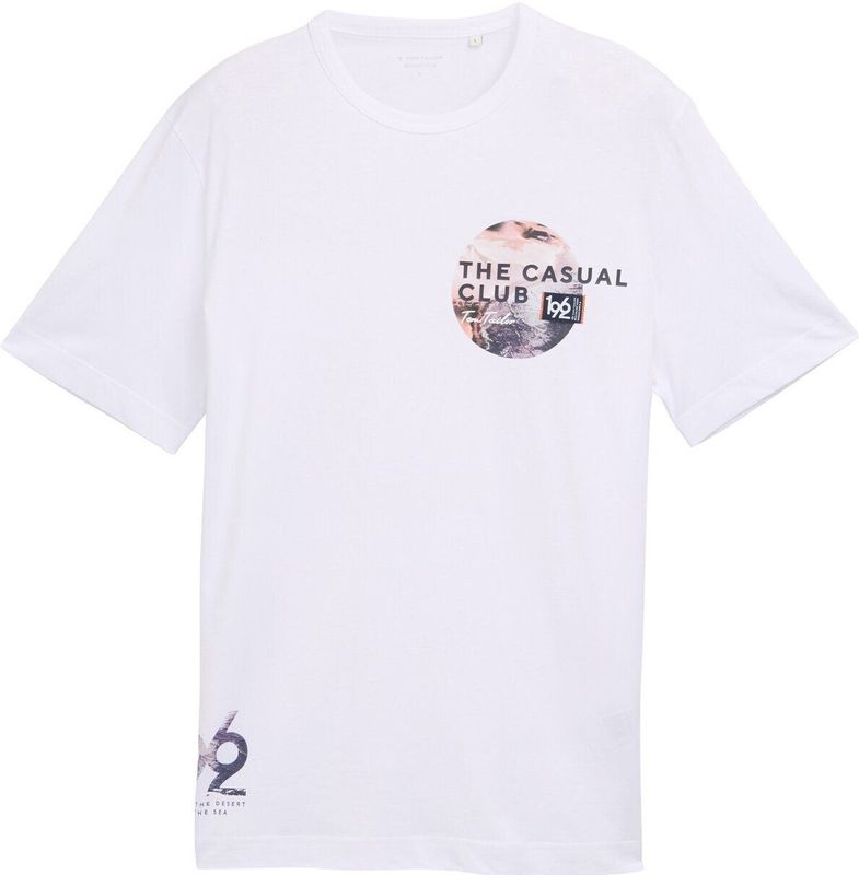 TOM TAILOR - Shirt - Gemengde Kleuren - Kwartmouw - Ronde Hals