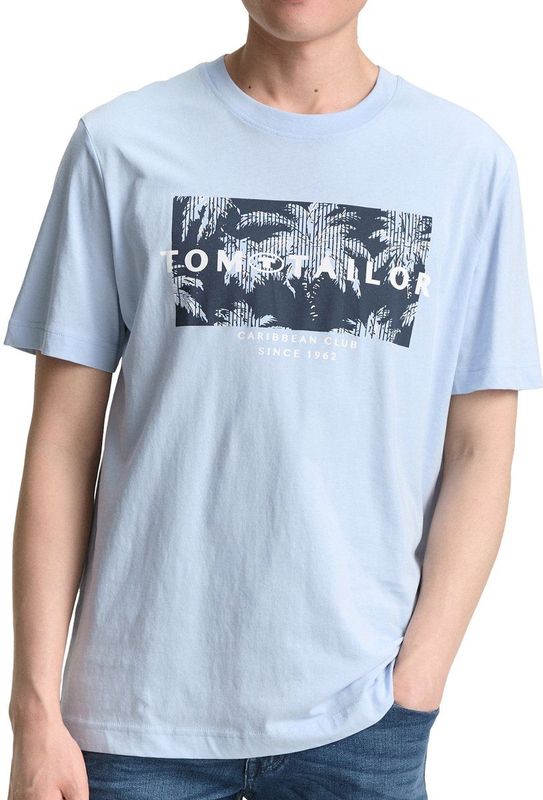 TOM TAILOR - Shirt - Navy - Lichtblauw - Wit