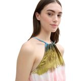 Jurk - Halternek - Viscose - Zijsplitten - Elastische Tailleband