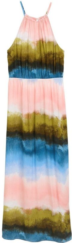 Jurk - Halternek - Viscose - Zijsplitten - Elastische Tailleband