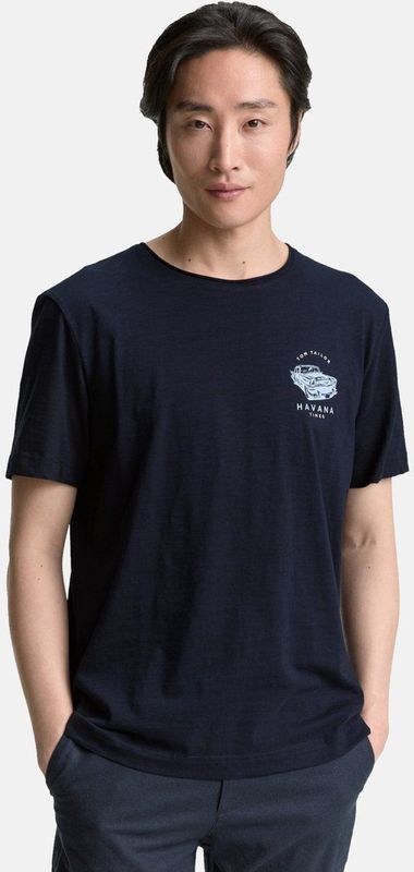 Shirt - Motiefprint - Jersey - Ronde Hals - Kwartmouw