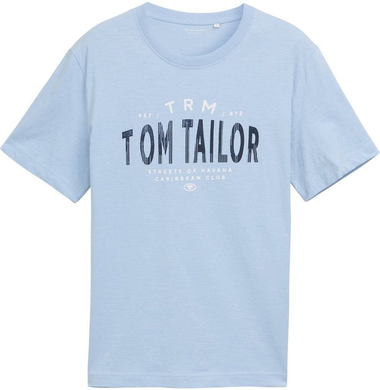 TOM TAILOR - Shirt - Navy - Lichtblauw - Wit