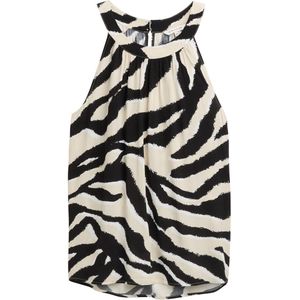 Abstract - Haltertop - Beige - Mouwloos - Regular Fit