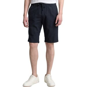 Tom Tailor - Bermuda - Katoen-Linnen - Blauw - Regular Fit