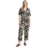 TOM TAILOR - Jumpsuit - Beige/Zwart/Wit - Dierenprint - 7/8 Lengte