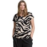 TOM TAILOR - 38070 - Damesblouse - Abstract Beige Zebra