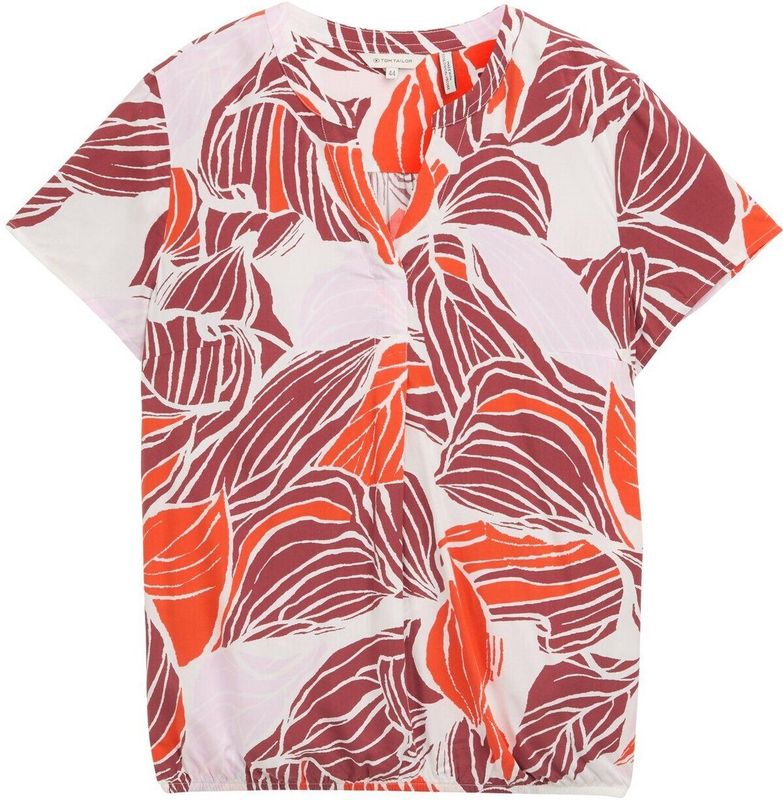 Tom Tailor - Blouse - Gedessineerd - Viscose - Korte Mouwen