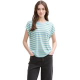 T-Shirt - Gestreept - Jersey - Normale Pasvorm - Kwartmouw