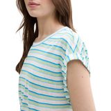 T-Shirt - Gestreept - Jersey - Normale Pasvorm - Kwartmouw