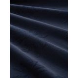 TOM TAILOR - Shirt - navy - Geribbelde Kraag, Ronde Hals, Bloemenprint, Kwartmouw