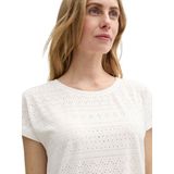 T-shirt - Ajour Style - Wit - Polyester - Losse Pasvorm