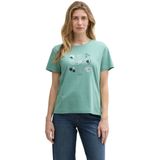 Tom Tailor - T-shirt - Korte Mouwen - Dames - Wit - Katoen