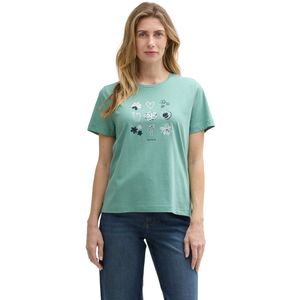 Tom Tailor - T-shirt - Korte Mouwen - Dames - Wit - Katoen