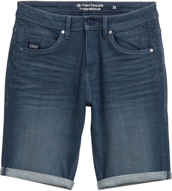 TOM TAILOR - Josh - Korte Broeken - Blauw Denim - 5-Pocket-Style