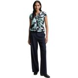 T-shirt - Bloemenprint - Jersey - V-hals - Losse Pasvorm