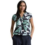 T-shirt - Bloemenprint - Jersey - V-hals - Losse Pasvorm