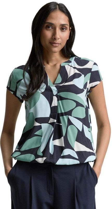 T-shirt - Bloemenprint - Jersey - V-hals - Losse Pasvorm