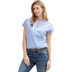 Tom Tailor - Blouse - Dreamy Blue - Tuniekstijl - Korte Mouwen