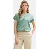 TOM TAILOR - Damesblouse - Faded Green - Katoen - Losse Pasvorm
