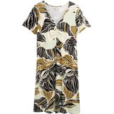 Tom Tailor - Vrijetijdsjurk - Viscosemix - All-over Motief - V-hals - Mini